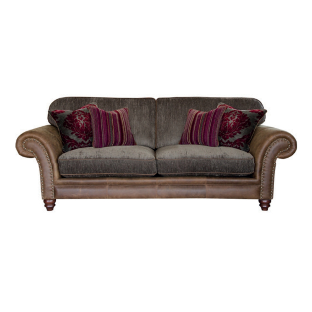 A&J Hudson 3 Seater Leather Sofa with Standard Back image 0